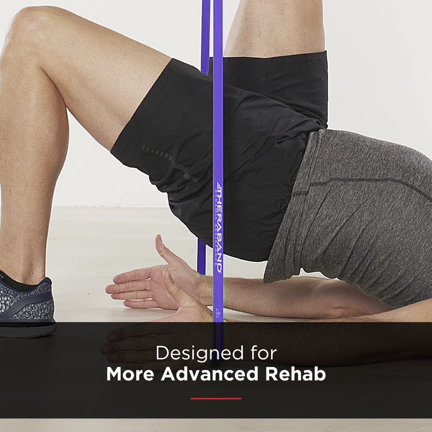 THERABAND High Resistance Bands, Set of 2 Elastic Super Bands for Improving Flexibility, Injury Rehab, & Full Body Workouts, Heavy Duty Stretch Bands for Lifting, 1 Light & 1 Medium Band