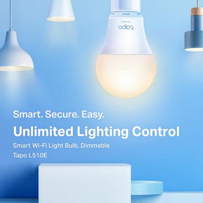 Tapo L510E Smart Bulb, Smart WiFi LED Light, E27, Works with Amazon Alexa(Echo and Echo Dot), Google Home, Dimmable Soft Warm White, No Hub Required [Energy Class F]