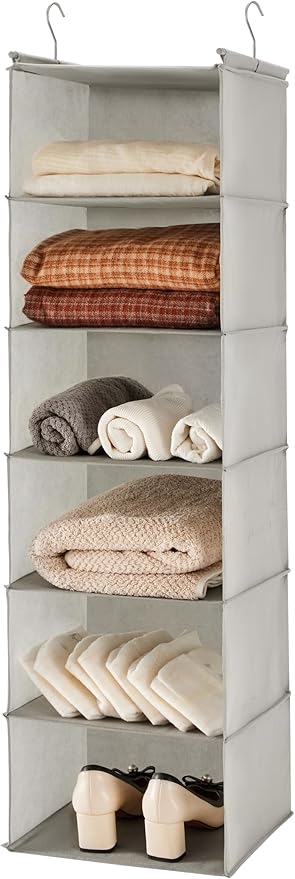 MAX Houser 6 Tier Shelf Hanging Closet Organizer, Closet Hanging Shelf