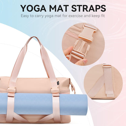 MAXTOP Gym Tote Bag for Women Pink Travel Duffle Bag with Yoga Mat Holder, Ideal for Yoga Accessories Workout Overnight Gymnastics Exercise Dance