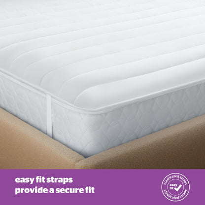 Silentnight Deep Sleep Mattress Topper Double Bed - Soft Supportive Comfortable Durable Bed Topper with Easy Fit Elasticated Straps - Hypoallergenic and Machine Washable - Double - 190x135cm