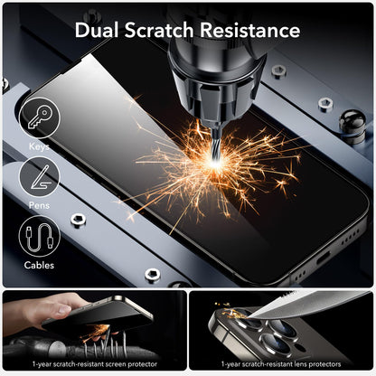 ESR 3 Pack for iPhone 15 Pro Max Screen Protector, [9H Hardness] [Military Grade Shatterproof] Full Coverage Tempered Glass Film with Easy Installation Tool, HD Clear, Scratch Resistant