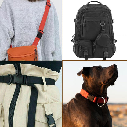 3pcs 1" Inner Dia. Plastic Buckles for Strap Replacement, Quick Side Release Buckles Outdoor Camping Backpack Clips for Dog Collar Nylon Webbing Belt Clip Dual Adjustable
