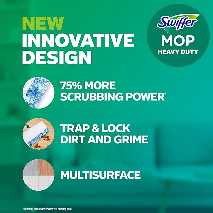 Swiffer Heavy Duty Mop Wet Multi-Surface Cloth Refills