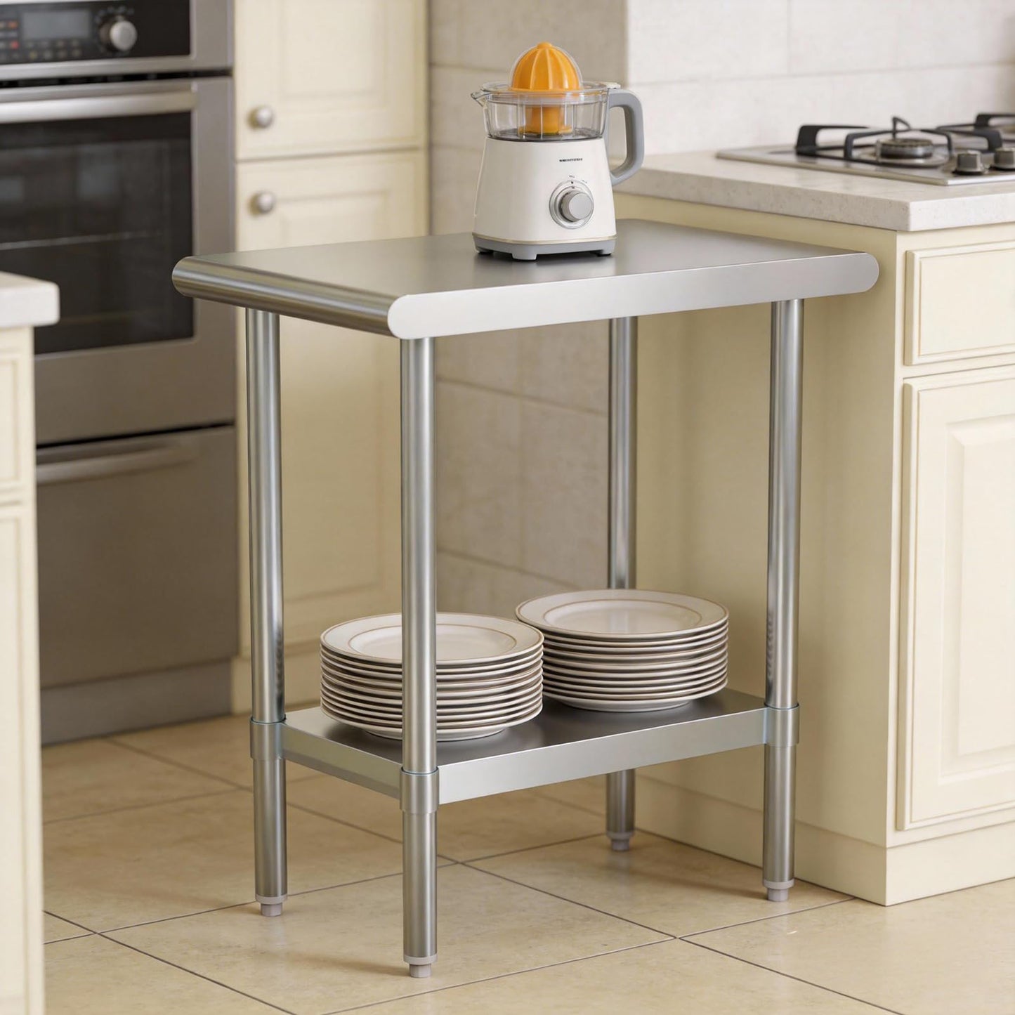 STABLEINK NSF Stainless Steel Small Table 18x30, Metal Prep & Work Table with Adjustable Undershelf, for Commercial Kitchen, Restaurant, Hotel, Bar and Garage