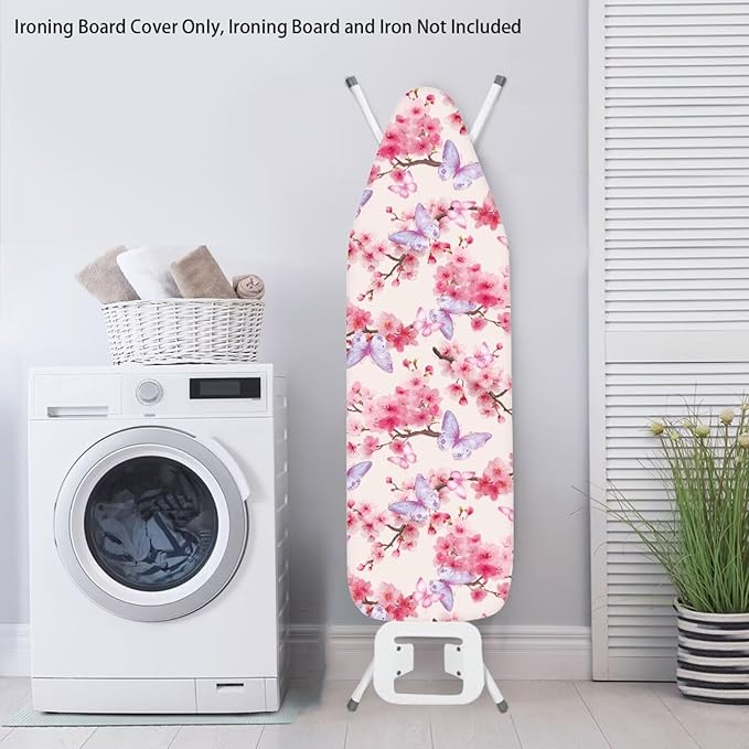 Butterfly Cherry Blossoms Pattern Ironing Board Cover 15x54 Inch Standard