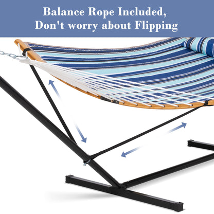 SUNCREAT 2 Person Outdoor Hammock with Curved Spreader Bar for Outdoor, Black Extra Large Hammock Bag Carrying Bag