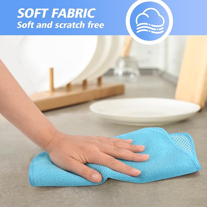 KinHwa Kitchen Washcloths for Dishes Absorbent Microfiber Dish Cloths Quick Dry