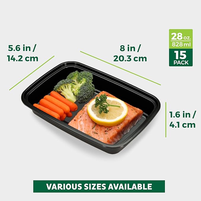 Freshware Meal Prep Containers 15 Count Compartment Food Storage Containers