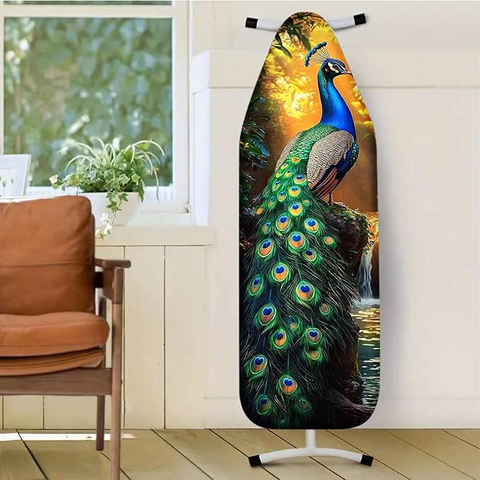 Nuxovilar Colorful Peacock Pattern Ironing Board Cover, 15 * 54inch, Fits Most