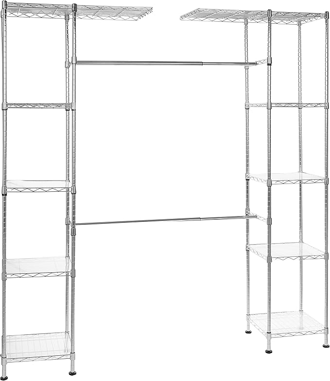 Amazon Basics Expandable Adjustable Metal Closet Organizer