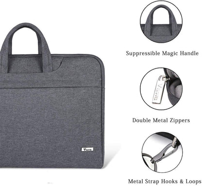 Voova Laptop Bag Case 15.6 Inch Compatible with MacBook Pro 15/16, MacBook Air 15 M2/M3/M4, 15-16” HP Acer Lenovo Dell Asus, Waterproof Computer Sleeve Cover with Shoulder Straps & Handle, Grey