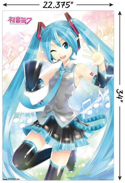 Trends International Hatsune Miku - Waving Wall Poster, 22.375" x 34", Unframed Version