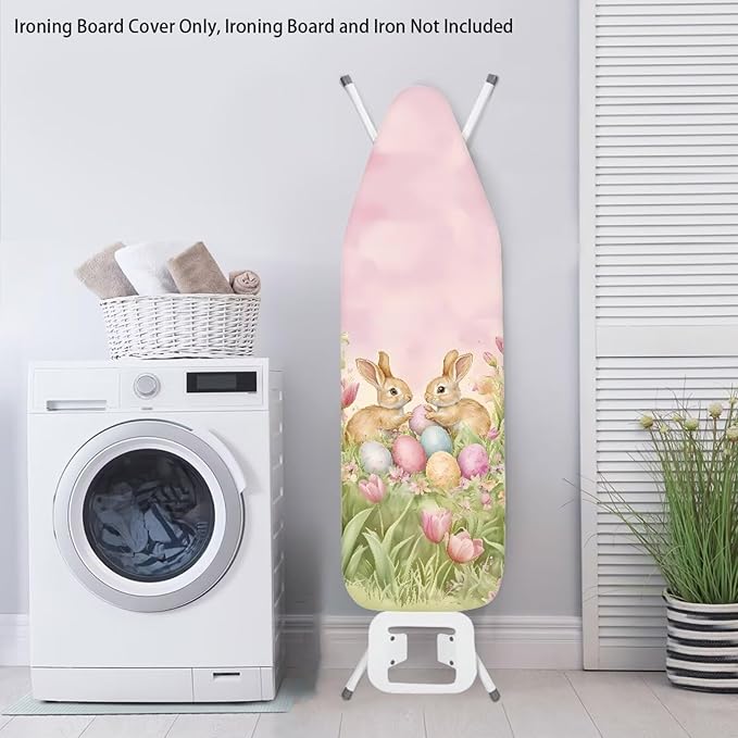 Tulip and Easter Bunny Ironing Board Covers Standard Size, Table Top Ironing