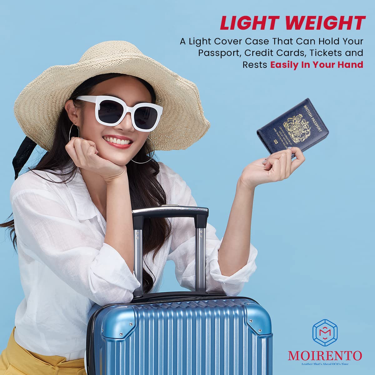 MOIRENTO, Passport Holder, Navy Blue, PU Leather Passport Holders, UK Passport Cover, Passport Wallet, Passport Holders, Passport Holder for Women, Men, British