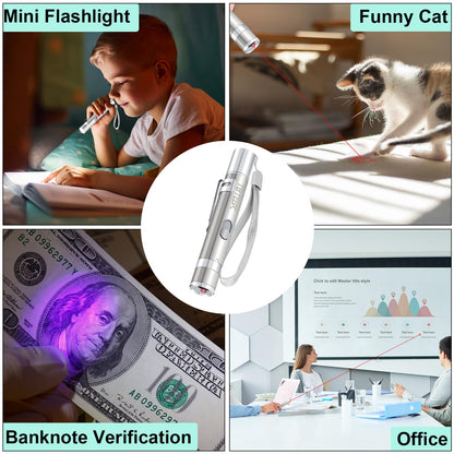 TBTeek Cat Toys, USB Rechargeable Kitten Toy, 3 Light Modes & 5 Adjustable Patterns, Portable Interactive Pet Dog Cat Mouse Toy for Fun Chase Play Exercise