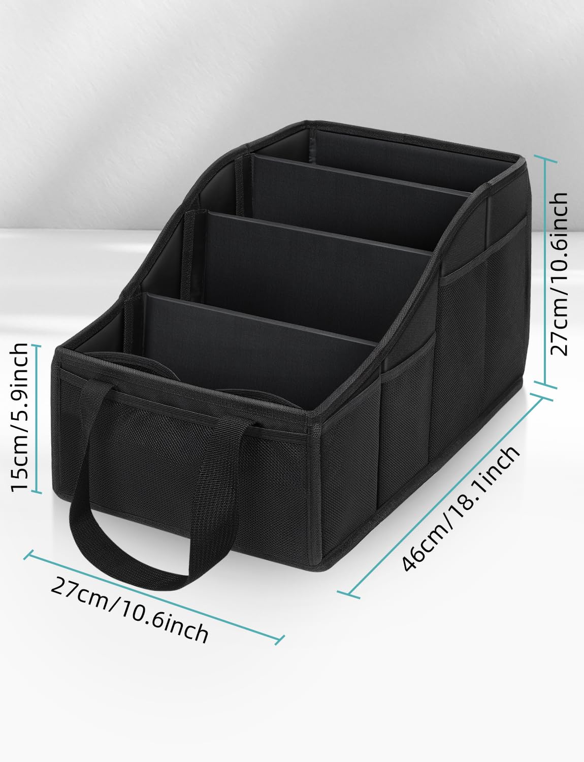 YOHOOLYO Car Seat Organiser Car Organiser Back Seat for kids with 4 Compartments, 4 Cup Holders and 7 Mash Pockets, Collapsible Car Boot Organiser Storage for Front and Back Seats