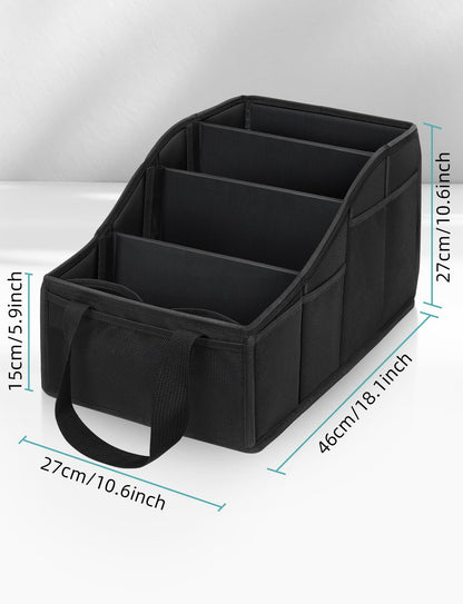 YOHOOLYO Car Seat Organiser Car Organiser Back Seat for kids with 4 Compartments, 4 Cup Holders and 7 Mash Pockets, Collapsible Car Boot Organiser Storage for Front and Back Seats