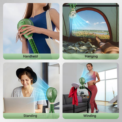 Stroller Fan Clip on for Baby, 30Hrs Removable Fan for Strollers and Car Seat, 3 Speeds Baby Stroller Fans, Rechargeable Portable Fans for Strollers with Flexible Tripod for Beach, Hiking and Camping