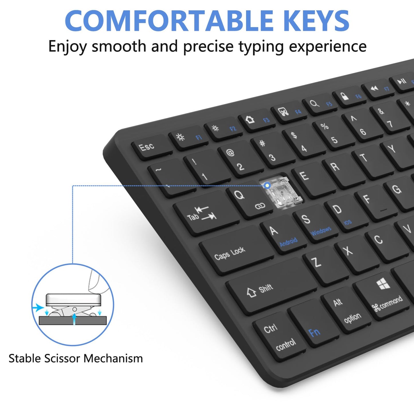 MMK Bluetooth Keyboard, Tablet Keyboard Compatible iPad 11th Generation,iPad 10th/9th/8th & Air 5th/4th, iPda Pro 13/12.9/11-Inch and Air 13/11-Inch Models and More Bluetooth-Enabled Devices-White