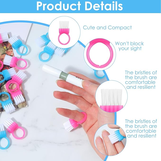 40Pcs Mini Nail Brush Ring Cleaner, Ymapinc Hand & Nail Brush
