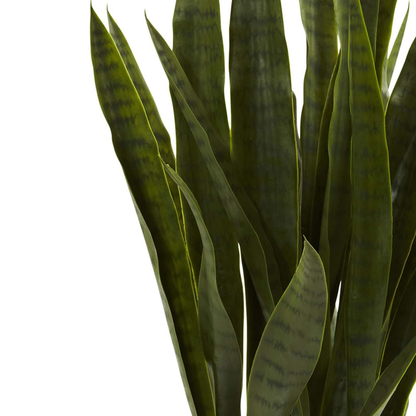 Nearly Natural 35in Artificial Snake Plant, Sansevieria Faux Greenery with Black Planter for Indoor Home Office Decor, Low Maintenance