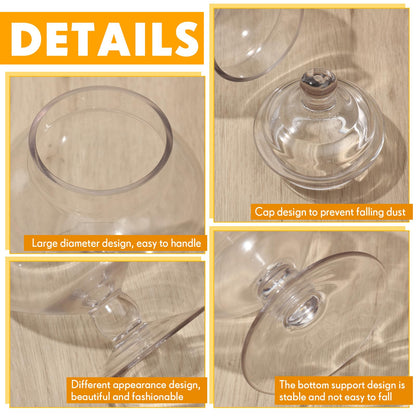Hushee 8 Pcs Large Apothecary Candy Jars with Lids Glass Clear Candy Buffet Containers Set Apothecary Kit Candy Dishes with Lids for Bathroom Candy Bar Kitchen Decoration