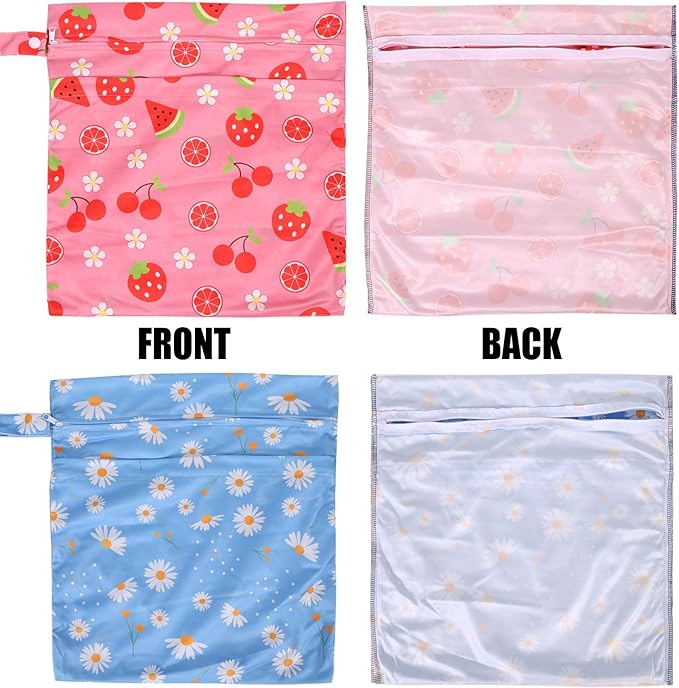 2pcs Travel Waterproof Laundry Bag, Cloth Diaper Wet Dry Bags