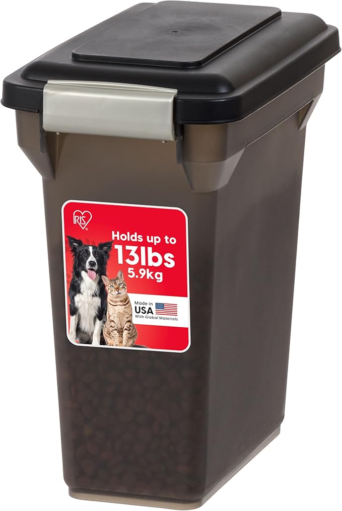 IRIS USA Dog Food Storage Container, Airtight Lid, Versatile Pet Food Bin