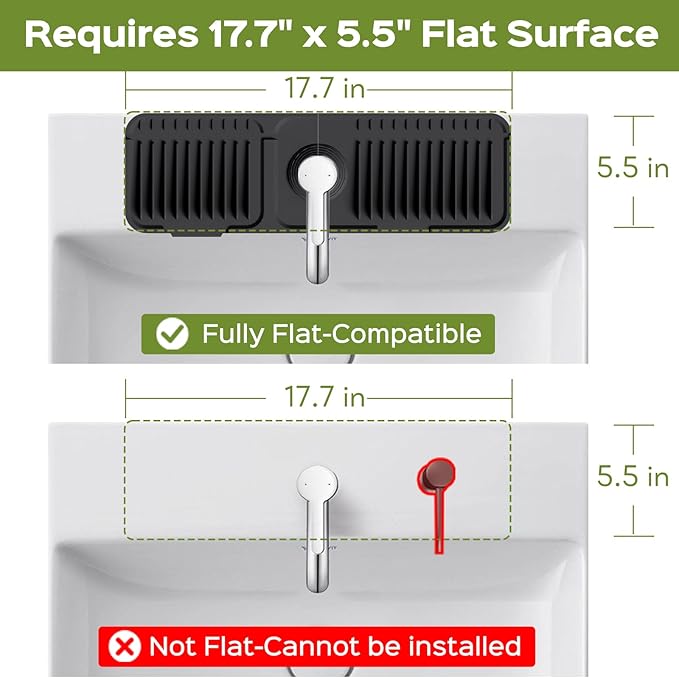 18 Inch Silicone Faucet Mat for Kitchen Sink Splash Guard – 2025 Upgraded
