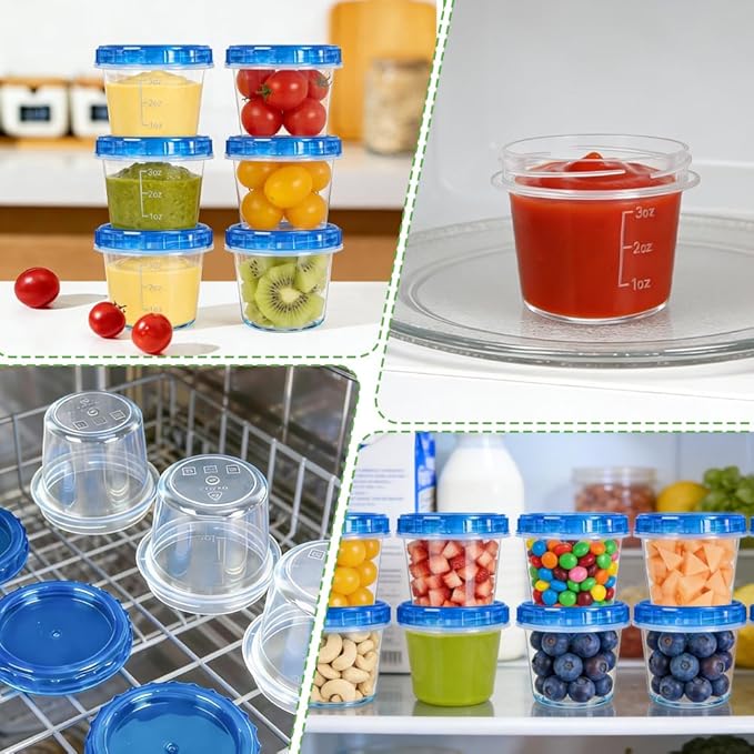 12 Pack 4oz Small Freezer Storage Containers