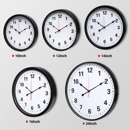 LEIKE Metal Large Wall Clock 24IN Black, Retro Silent Quartz Battery Operated, Decorative for Patio, Kitchen, Living Room, Bedroom, Pool