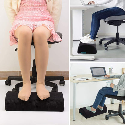 Topmener Ergonomic Foot Rest Cushion Foot Stool Under Desk with Massage Dots, Footrest Office with Washable Cover & Portable Handle, for Home Working& Office & Travel, Relieve Leg, Knee and Back