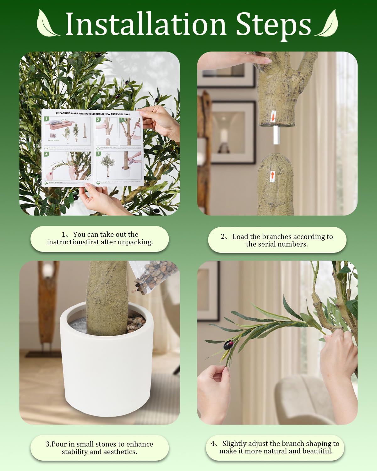 Sillaff Olive Tree 8FT Fake Tree Large Artificial Tree Indoor Faux Plants with Pot, Nearly Natural Olive Branches and Fruits for Living Room Home Office Decorations
