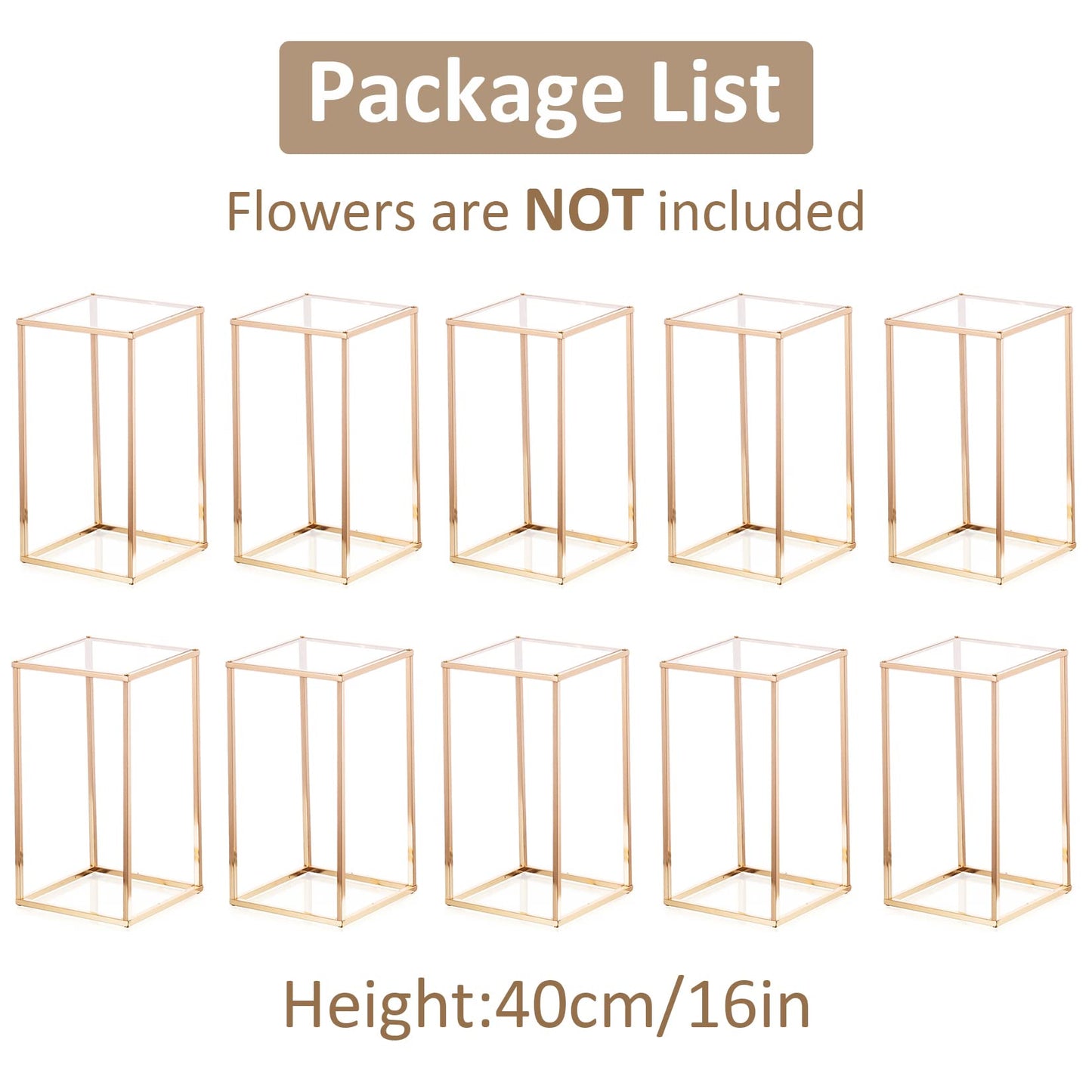 Sziqiqi Dining Table Centerpiece Small Flower Stand for Wedding - Engagement Party Decorations Dining Table Decor for Center Pieces Minimalism Cuboid Design 15.75inch