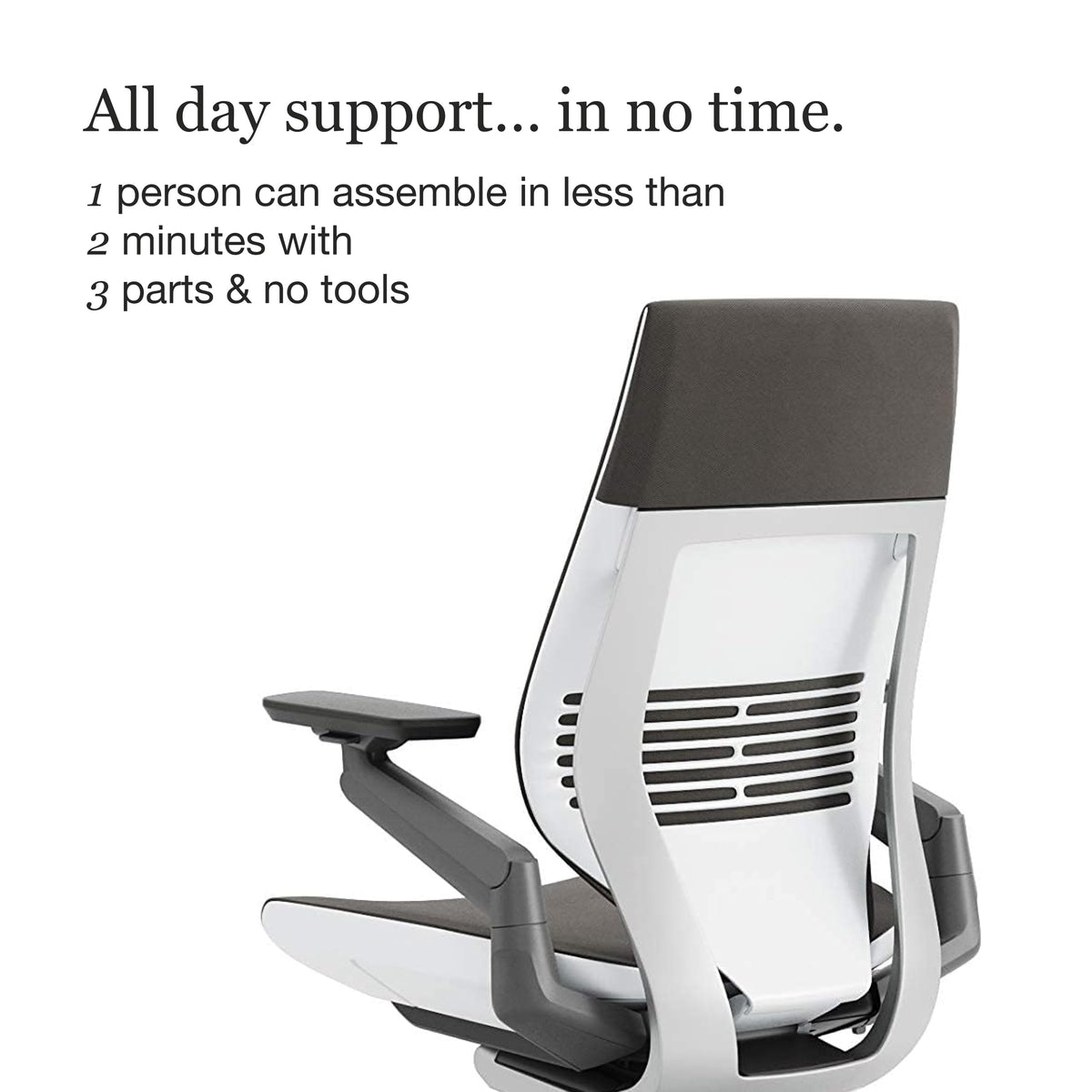 Steelcase Gesture Office Chair - Ergonomic Work Chair with Wheels for Carpet - Comfortable - Intuitive-to-Adjust for Desk - 360-Degree Arms - Graphite Gray Fabric