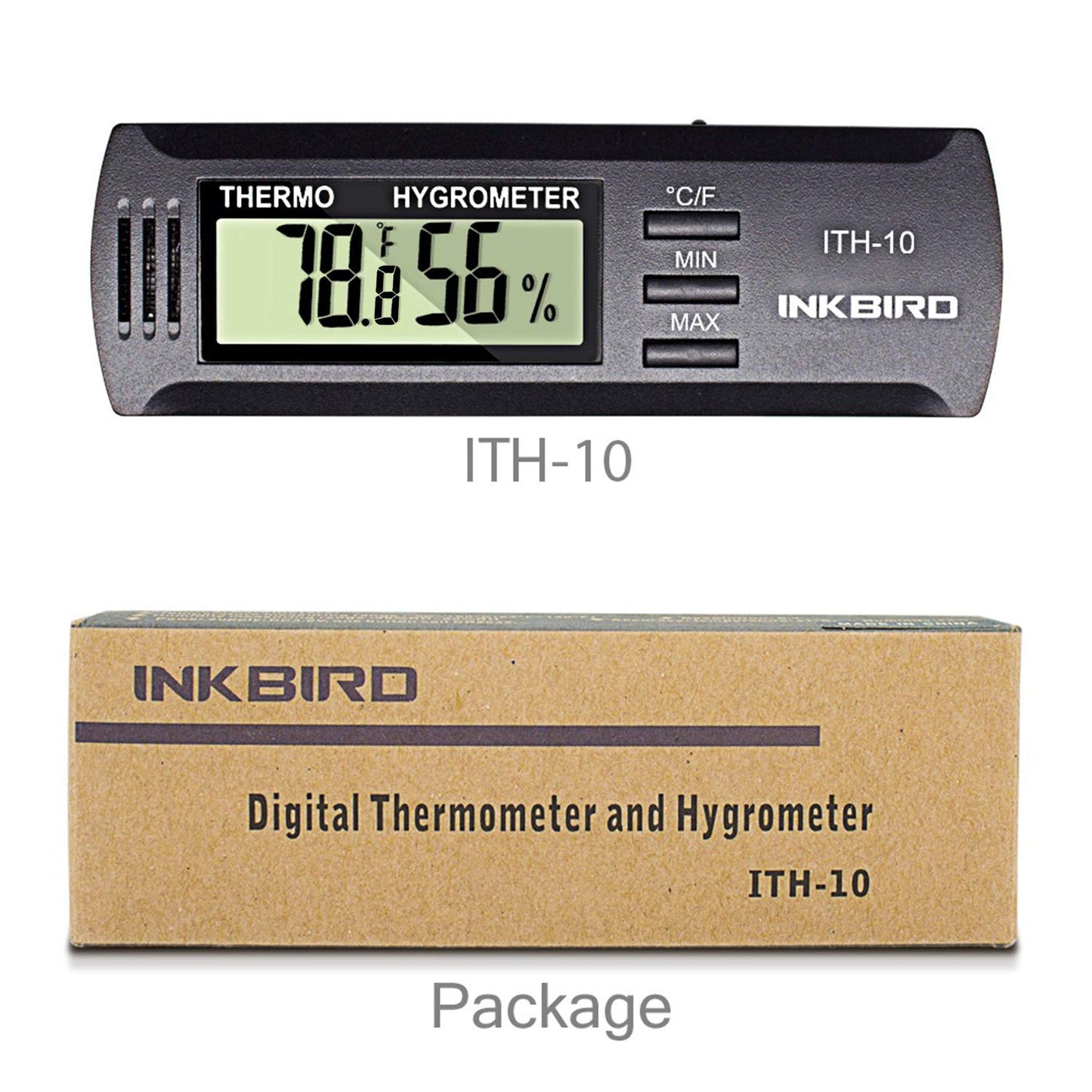 Inkbird ITH-10 Digital Thermometer and Hygrometer Temperature Humidity Monitor Humidor Guitar Ukulele Mason Jar.
