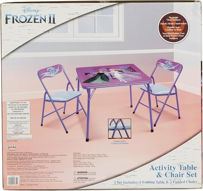 Disney Frozen Kids Folding Table & Chairs Set