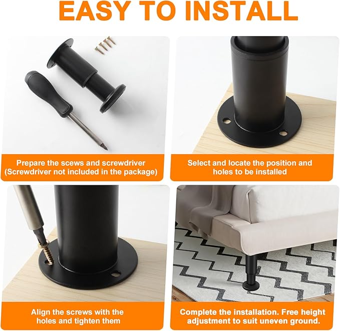 4 Pcs Adjustable Furniture Legs