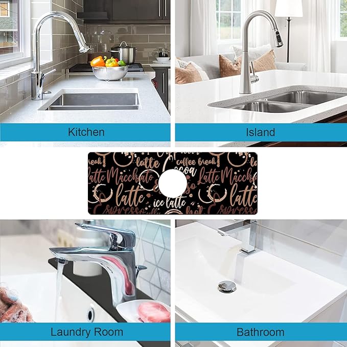 Kitchen Sink Splash Guard Faucet Mat Super Absorbent Fast Drying Mat Sink