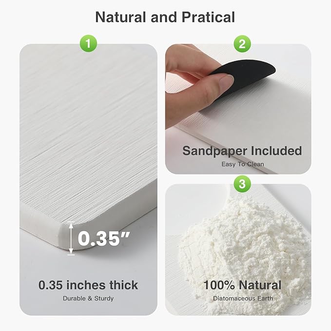 15.8" x 4" Stone Faucet Mat for Kitchen Sink, Quick Drying Diatomite Sink Tray
