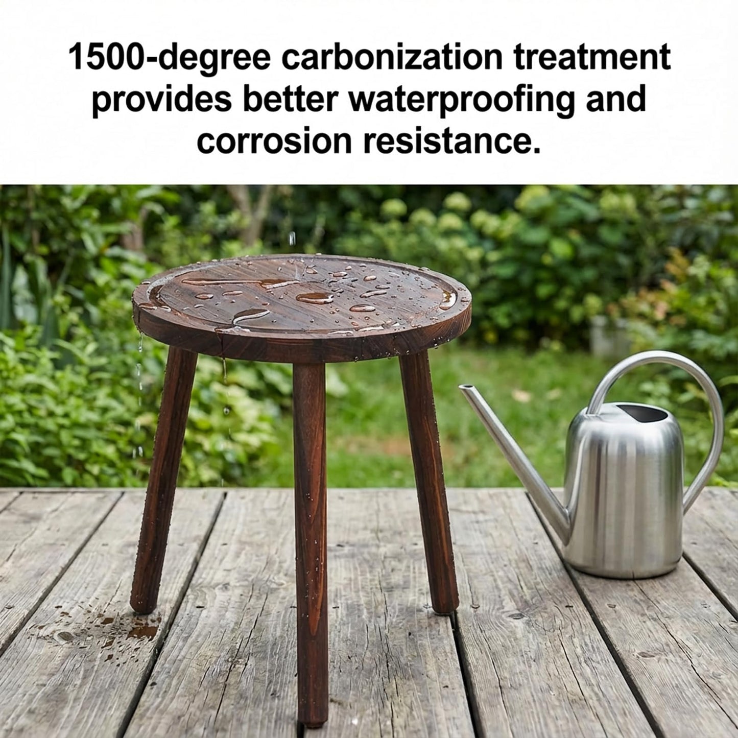 Amdermi 3-Pack Wood Plant Stands Indoor, Single Plant Stand for 6-12 Inch Pots, Mid-Century Modern Plant Stool, Tall Plant Stand for Large Plants for Living Room, Balcony, Office