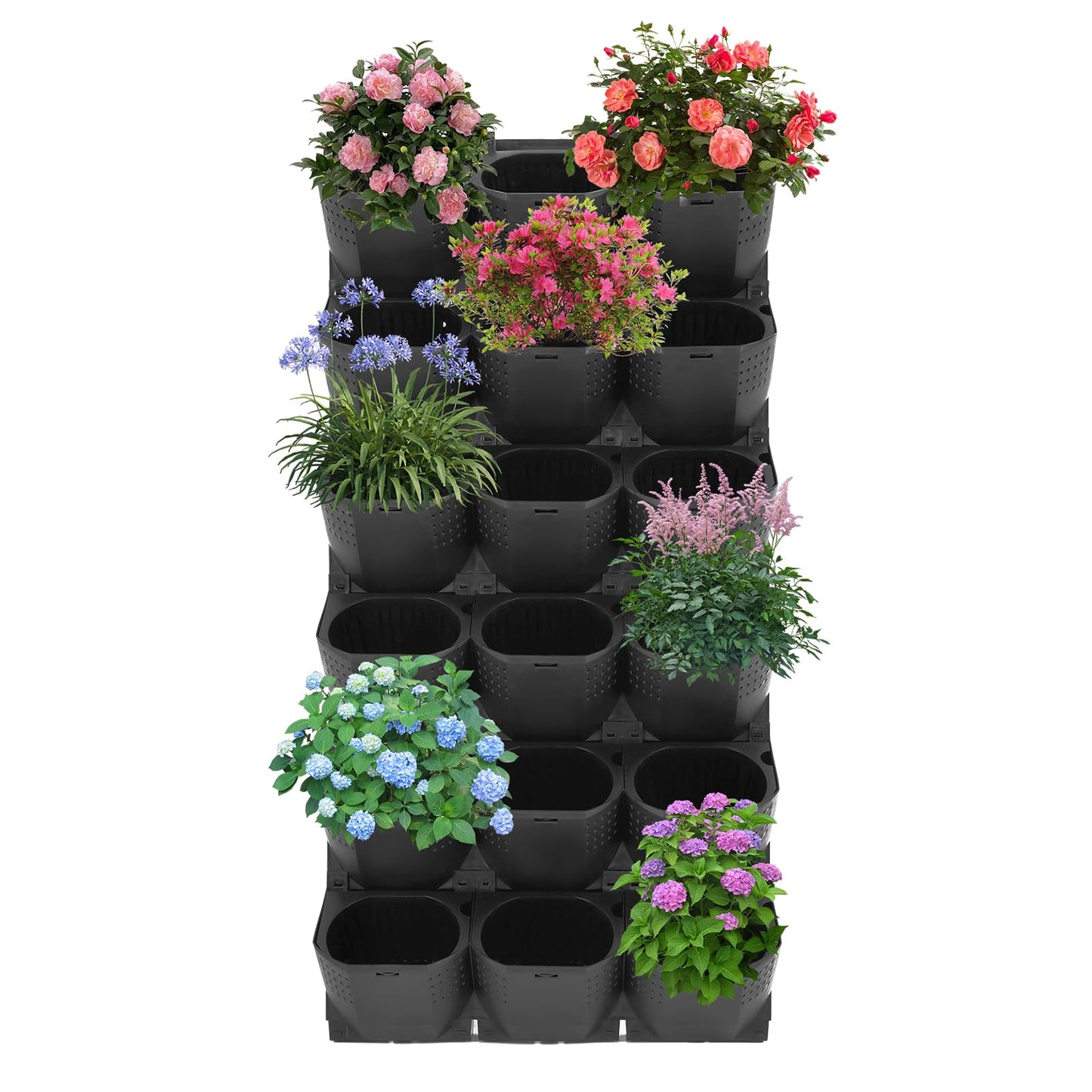 QIUTMER 36-Pot Wall Mounted Vertical Garden Planter 10.56fl oz Water-Storage Layer with Drainage/Vent Holes, Indoor Outdoor for Flowers Herbs Vegetables