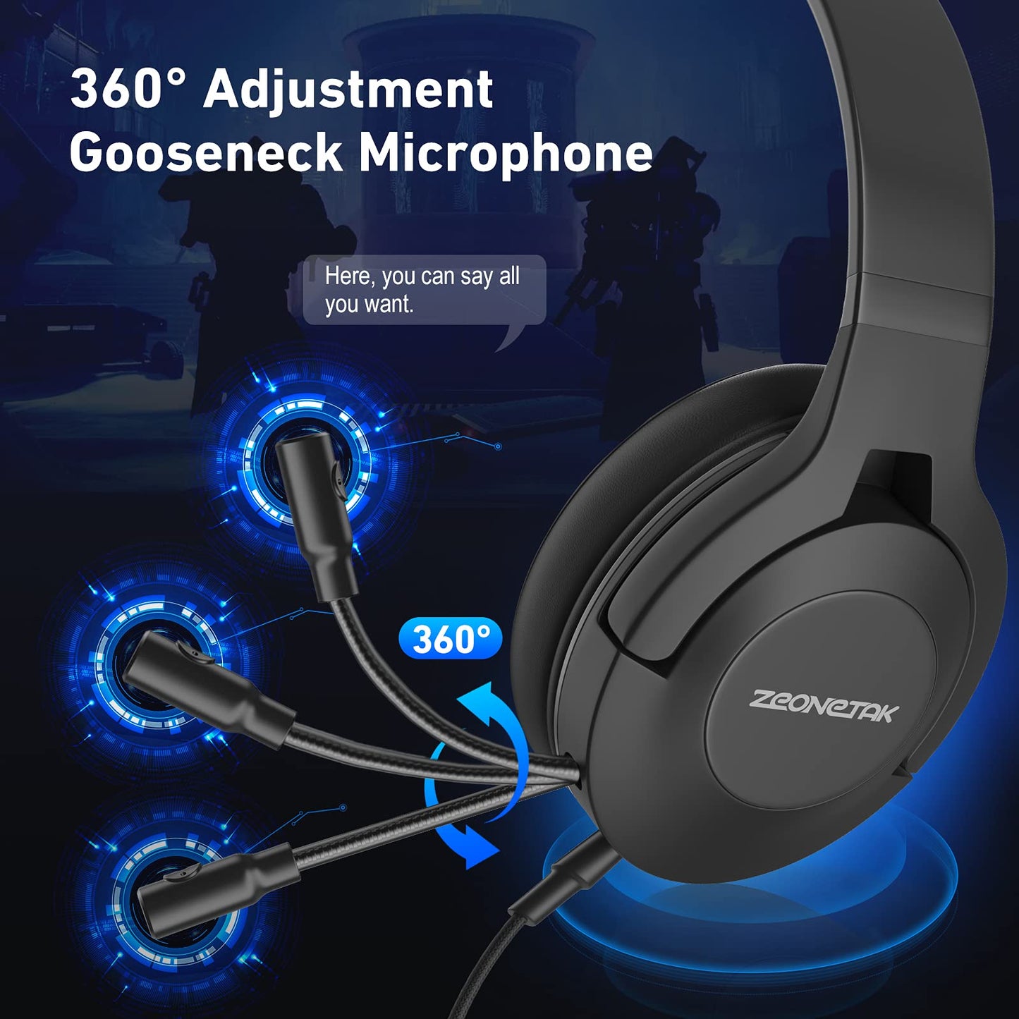 Noise Cancelling Headset, Wired Gaming Over-Ear Headset,Matte Finish Premium Stereo Headset, Noise Cancelling Headset, Over-Ear Headset with Noise-Cancelling Mic & Xbox One/PS4/PS5/PC/Nintendo Switch