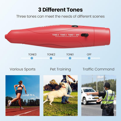 WANJOTEC Electronic Whistle 3 Pack, 3 Adjustable Tones, Maximum Volume 130dB Handheld Emergency Whistle for Referees, Sports, Outdoor Sports Whistle with Lanyard