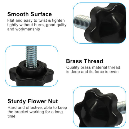 Waziaqoc 20 PCS 1/4-20 Inch Thread Knob, Plastic Star Shaped Nut, Jig Clamping Male Handle Tightening Screw Knobs for Replacing Umbrella Base, 1 Inch Length
