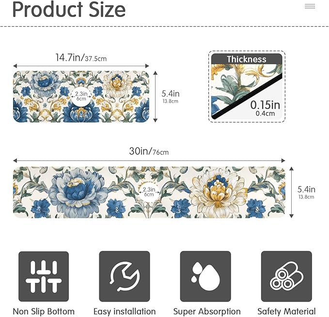 Kitchen Sink Splash Guard 1 PC 14.7 Inch Sink Faucet Mat Splash Guard