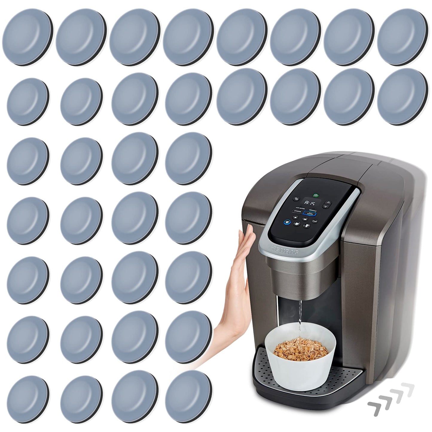 Appliance Sliders for Kitchen 24 PCS Self-Adhesive Small Kitchen Finds Appliance Slider Hacks Easy to MovIing & Space Saving Must Have Home Gadgets Mixer Accessories for Countertop