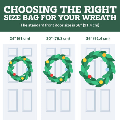ZOBER Christmas Wreath Storage Container 36 Inch - Wreath Bag for Artificial Wreaths Box - Dual Zippered Wreaths Storage Bag with Strong Durable Handles - Red