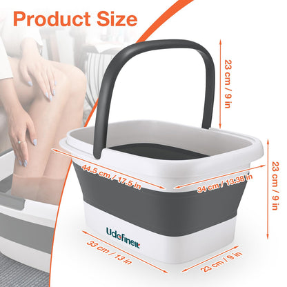 Udefineit Foot Bath Basin, Foldable & Portable Foot Soak Tub with Massage Acupoint for Foot Spa Bath, 15L/4 Gallon, Foot Massager Soaking Bath Basin Bucket for Pedicure Home Spa Treatment (Green)